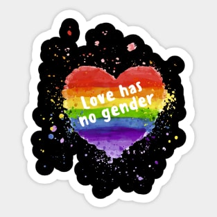 LGBT Rainbow Pride - Love Has No Gender Sticker